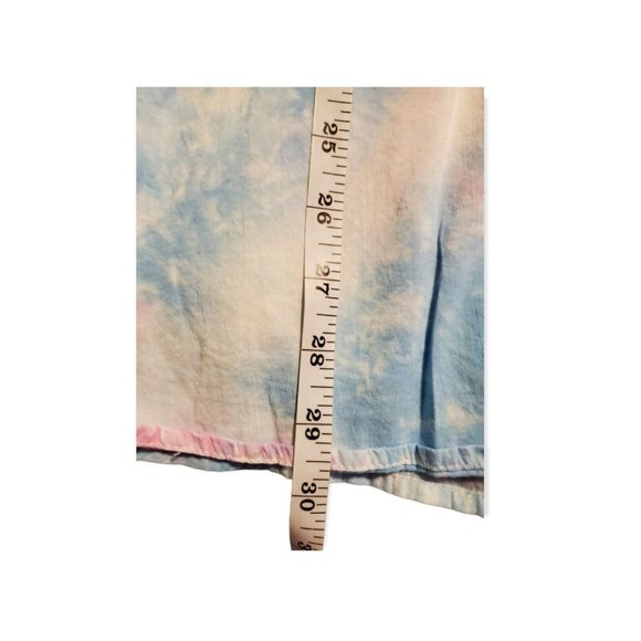 Wonderlust LA Women's Size Small Pastle Tye Dye Blouse White Cutout Trim - Picture 4 of 7